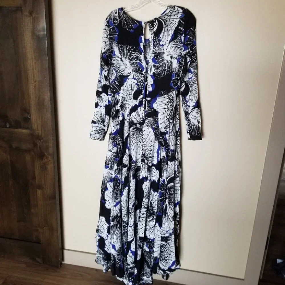 Free People First Kiss Maxi Dress Blue Black S - Picture 6 of 14